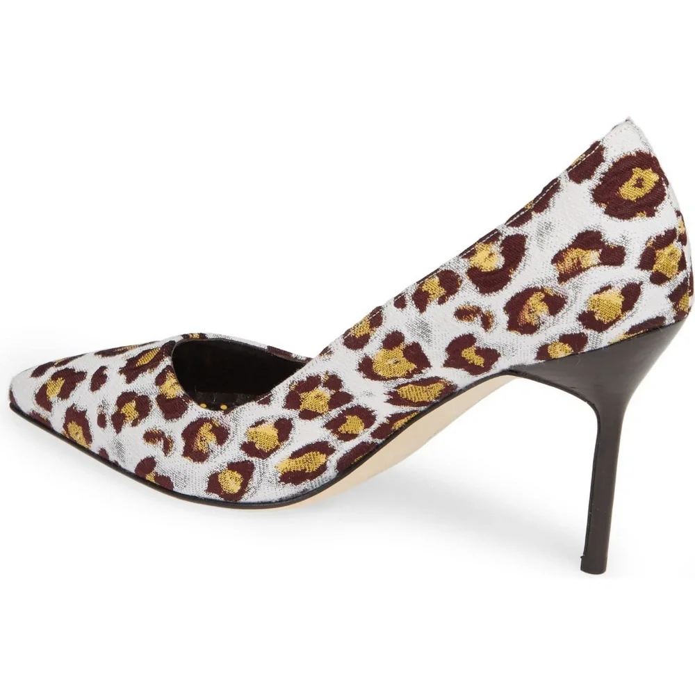 NEW Manolo Blahnik BB Leopard Print Pointed Toe Pumps Multi EU 36.5